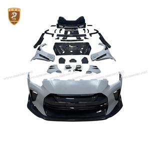 Facelift Top <span class=keywords><strong>Secret</strong></span> Style demi-Kit de carrosserie en Fiber de carbone pour Nissan GTR R35 pare-chocs avant aileron arrière garde-boue jupe latérale Engien couverture - Product Image 5
