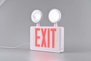 Luz LED de emergencia de doble cabezal recargable de 3W con carcasa de sistema de frenos antibloqueo y luz indicadora de salida roja - Product Image 6