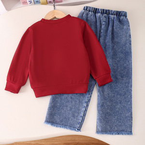 Abbigliamento per Bambine, Set <span class=keywords><strong>Felpa</strong></span> <span class=keywords><strong>Bianca</strong></span> a Maniche Lunghe e Pantaloni, Vestiti per Ragazze 2-7 Anni - Product Image 4