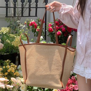 Sac fourre-tout grande capacité pour femme en paille tressée avec boucle magnétique souple – Tenues quotidiennes Été 2025 - Product Image 1
