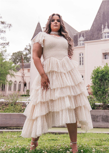2024 verano elegante moda personalizada mujer <span class=keywords><strong>Boutique</strong></span> señoras encaje <span class=keywords><strong>blanco</strong></span> flutter manga bola vestidos de boda para mujeres - Product Image 2