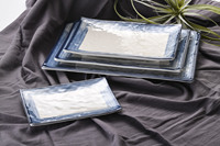 Plateau rectangulaire en mélamine de 14 pouces, grand plat de service, durable, élégant, personnalisable, résistant aux éclats, pour la restauration et l'hôtellerie