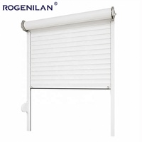 Ventanas Enrollables de Aluminio Impermeables de Color Personalizado ROGENILAN, Ventana Enrollable Manual Antirrobo para Exteriores para Casas