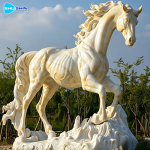 Decoración de Villa al Aire Libre, Estatua de Animal de Tamaño Real Tallada a Mano en <span class=keywords><strong>Piedra</strong></span> Natural, Caballo de Mármol, Tradicional para Jardín, Templo, Iglesia - Product Image 2
