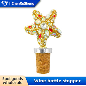 Christmas Wine Stopper Cork Bottle Cap Gold Diamond Star Design Vacuum Preservative Stoppers For Wine Liquor - Product Image 4
