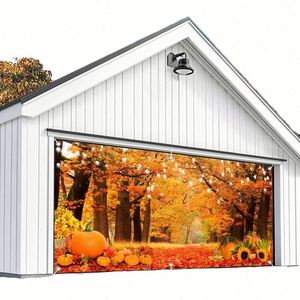 Décoration murale extérieure rectangulaire personnalisée en polyester, impression numérique imperméable, Joyeux Noël, pour garage - Product Image 1