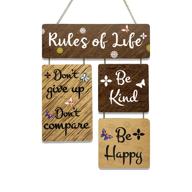 Classic Personalized Wood Office Supplies Wall Hanging Decorations Signs Inspirational Words Creative Pendants Printing