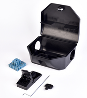 Piège à souris multifonctionnel écologique MEIDA BS05 en plastique carré verrouillable, station d'appâtage et piège à ressort pour le contrôle des nuisibles