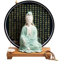 Quemador de Incienso de Cerámica con Estatua de Buda Guanyin, Decoración de Estilo Chino para el Hogar, Decoración de Interiores