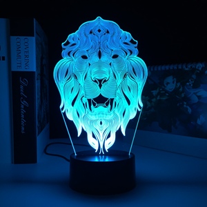 Lámpara Nocturna LED 3D de León, 16 Colores, Luz de Sombra de Dibujos Animados, Lámpara de Mesa con Caja de Luz Brillante para Niños, Regalo para Amigos, Venta al por Mayor de Fábrica - Product Image 6