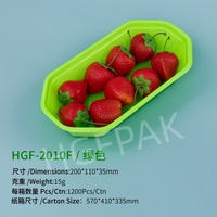Wegwerp groene bootvormige PET RPET blister fruitbak van gerecycled plastic voor verse druiven