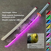Épée de cosplay Demon Slayer en bambou LT Spray 104CM, Katana sûre, fabriquée par un fabricant de cosplay, épée d'anime japonaise Katana Asli Tajam