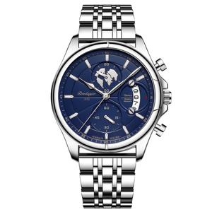 <span class=keywords><strong>Reloj</strong></span> <span class=keywords><strong>de</strong></span> Cuarzo <span class=keywords><strong>de</strong></span> Lujo para Hombre 989G, Casual, Completamente <span class=keywords><strong>de</strong></span> Acero Inoxidable, Resistente al Agua 3BAR, Cronógrafo, Visualización <span class=keywords><strong>de</strong></span> Fecha, Manecillas Luminosas, Aleación - Product Image 6