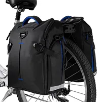 Bolsa de transporte grande capacidade 14 l, à prova d' água, par de bicicleta, bolsas com tiras destacáveis, alça de ombro e capas de chuva