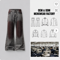 Jean en denim délavé peint à la main pour homme, couleur bordeaux, coupe large, effet délavé artisanal, style vintage
