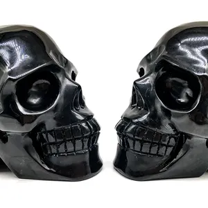 Wholesale Natural Crystal Skulls Crystals Healing Stones Black Obsidian Skulls For Home Decoration