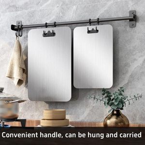 Tabla de Cortar de Titanio Antiadherente de Doble Cara, Tabla de Cortar de Acero Inoxidable para Cocina, para Cortar Pan, Verduras y Frutas - Product Image 4