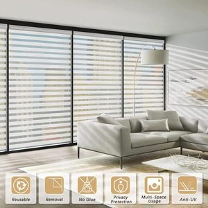 <span class=keywords><strong>Film</strong></span> de protection de fenêtre Qualsen anti-éblouissement, adhésif électrostatique, <span class=keywords><strong>opaque</strong></span>, rayures givrées, protection de la vie privée, blocage UV/IR à 90%, garantie 5 ans - Product Image 5