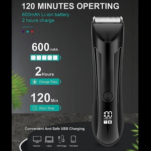 Nouveau tondeuse électrique LED lavable pour hommes, rasoir indolore, étanche IPX4, rechargeable par USB, 1000 mAh, autonomie de 60 minutes - Product Image 3