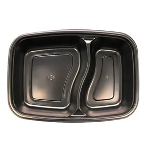 maaltijd doos 2 divisie Suppliers-Hot Koop 2 Compartiment Bento Dozen Wegwerp Pp Plastic Lunchbox