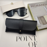 16.8*8*3.8cm Pvc cuir Logo personnalisé clou bouton lunettes sac lunettes sac lunettes de soleil sac étui à lunettes 2025