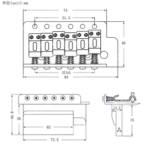 <span class=keywords><strong>Tremolo</strong></span> บริดจ์กีตาร์ไฟฟ้า ST,พร้อมอานม้าเหล็กโค้งวินเทจโครเมียม - Product Image 4