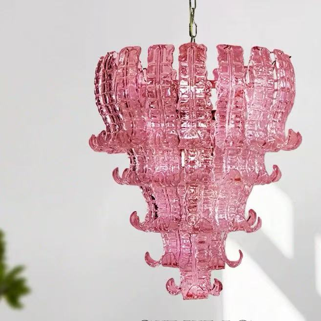 Italian Mid-Century High-End New Collection Murano Glass Chandelier Adjustable Height for Villa Living Room & Dining Room