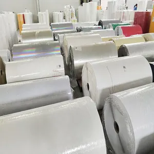 Fábrica de vendas diretas de prata brilhante papel alumínio folha auto-adesivo jumbo rolos de alumínio material de vedação e rotulagem