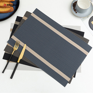 <span class=keywords><strong>Tovagliette</strong></span> Quadrate in PVC Resistente al Calore, Stile Americano Classico, Ecologiche, 18x12cm, Grigio Scuro, per Tavolo da Pranzo - Product Image 4