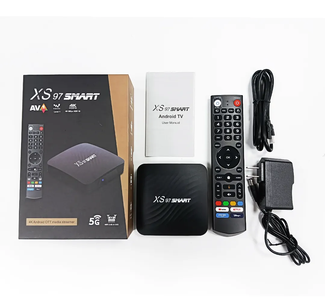 جهاز تلفزيون ذكي طراز xs97 من مصنع شانشي يعمل بنظام الأندرويد 4k مزود بمعالج iptv وذاكرة قراءة فقط 32 جيجابايت وذاكرة وصول عشوائي 4 جيجابايت جهاز تلفزيون ذكي بنظام الأندرويد 11