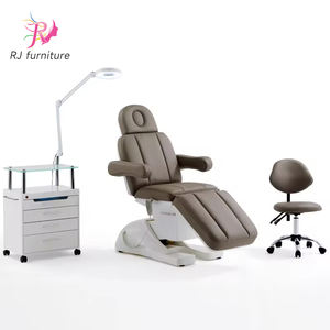 Modern Brown Leather Esthetician Bed 3/4 Motor Adjustable Electric Lash Facial Spa Massage Chair for Beauty Salon - Product Image 2