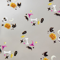 Autocollants d'ongles 5D d'horreur TSZS Halloween, motifs gothiques, yeux sanglants, lèvres, fantômes, empreintes de mains, non toxiques, fournitures de salon DIY