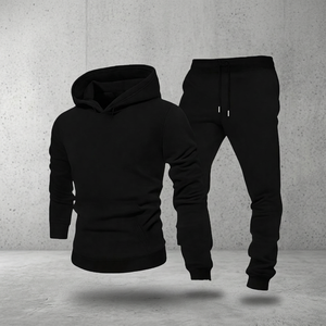 Ensemble de survêtement 2 pièces pour homme, imprimé avec logo personnalisé, en maille, style hip-hop, respirant, avec sweat à capuche et pantalon de survêtement sport - Product Image 3