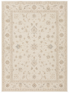 Zara — Alfombra persa floral tonal tejida a mano |   Marfil y Crema |   Mezcla de lana y algodón |   Tamaños Personalizados Disponibles - Product Image 4