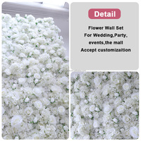 Luxe 5D 7D Roll up Floral Toile de Fond Panneau De Mariage Blanc Fleur Mur Toile De Fond 8ft Artificielle Blanc Rose Fleur Walln pour La Fête
