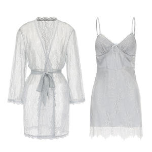 Nuevo y Atractivo Pijama de Malla con Escote Profundo en V, Camisón Sexy de Satén con Encaje, Ropa de Dormir para Mujer - Product Image 6