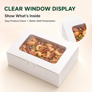 Caixa de Papel para Bolo com Logotipo Personalizado e Janela Transparente, Embalagem Dobrável Branca para Doces e Alimentos, Fabricante Atacadista com Fornecimento em Massa - Product Image 3