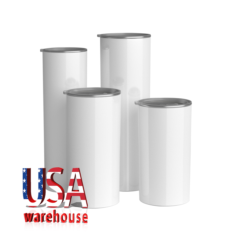 Похожая на склад в США, в наличии, 20 унций, изолированная кофейная кружка из нержавеющей стали с двойными стенками, белые тонкие сублимационные заготовки, стакан