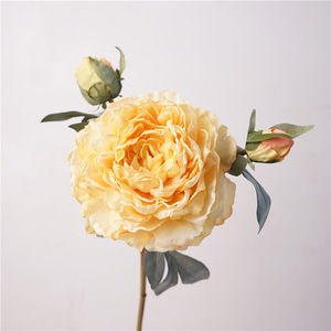 ZY647 Vintage <span class=keywords><strong>Peinture</strong></span> À L'huile Style Artificielle Grande Tête <span class=keywords><strong>Pivoine</strong></span> Fleur Poignée <span class=keywords><strong>Bouquet</strong></span> Fleur Pour Le Mariage - Product Image 3