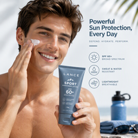 Lotion solaire sport en gros SPF 60+ Protection UV à large spectre pour la réparation de la barrière cutanée Apaisante
