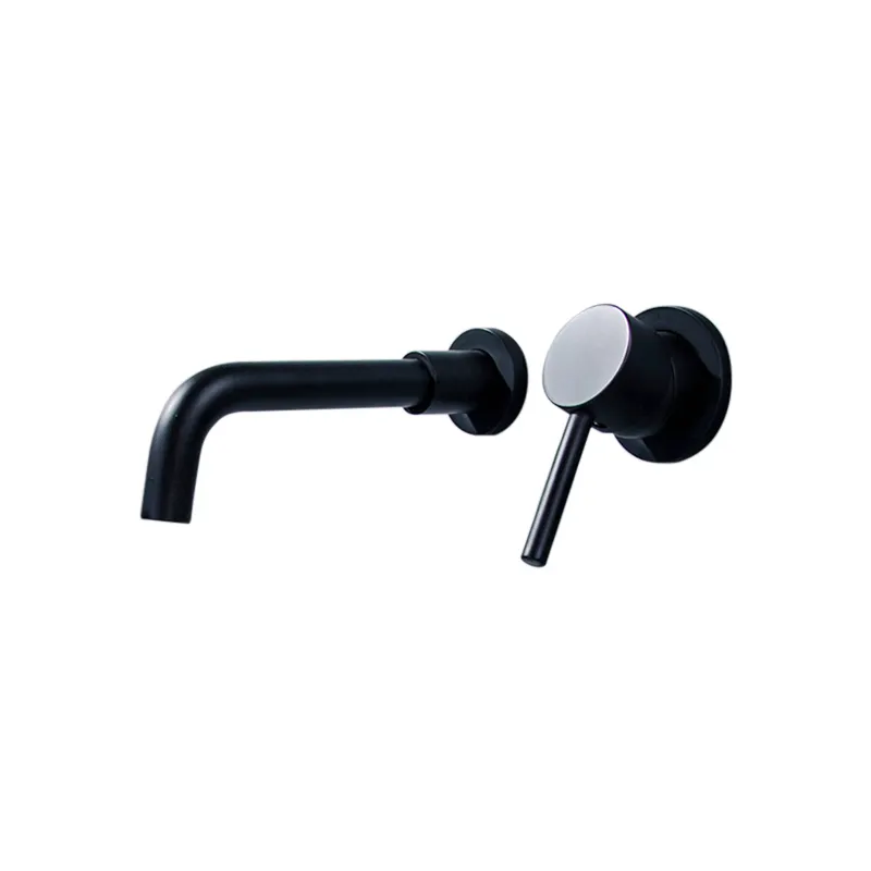 single handle matt black bathroom faucet 2 hole basin faucet wall mounted