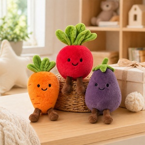 Fabricant de Peluches Personnalisées en Gros : Jouets en <span class=keywords><strong>Peluche</strong></span> Doux en Forme de Légumes, Fruits et Aliments (Carotte, Radis, Aubergine) – OEM ODM - Product Image 2