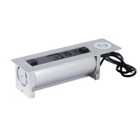 Prise rotative électrique encastrée en alliage d'aluminium avec chargeur sans fil, prise de courant américaine pour salle de conférence et bureau