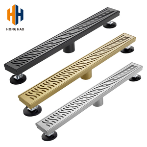 Ralo Linear Moderno para Hotel com Grelha Removível em Padrão Quadrado, Ralo de Chão Retangular em Aço Inoxidável 304 Ecológico - Product Image 1
