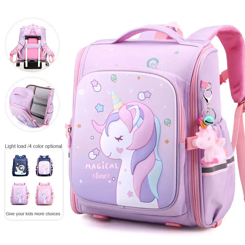 New Promotional Cute Pattern Kinder Mädchen Schule Trolley Bag Rucksack mit Rädern Kinder von 3 bis 6 Jahren Trolley Rucksack