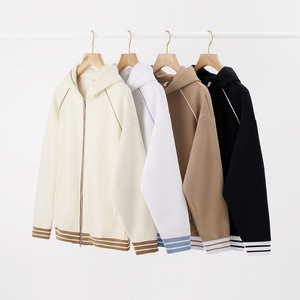 Nouveau sweat-shirt de baseball à capuche style américain 380g, épais, avec boutons en corne, patchwork, basique, décontracté, long, pour couple, automne - Product Image 4