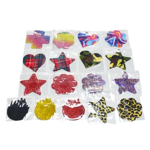 Breast Petal Shape Adhesive Cloth Pasties Fashional Stickers Fabric Satin Nipple Covers Disposable