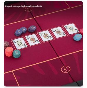 Mantel ovalado plegable de tela de esponja para mesa de Mahjong, Ajedrez, Texas Poker, con soporte de madera y hierro, para fichas de juego. - Product Image 2