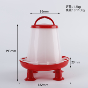 เครื่องให้อาหารไก่แบบยกสูง 1.5 กก. ทำจากพลาสติก ป้องกันน้ำหยด พร้อมขาตั้ง สำหรับไก่บันทามขนาดเล็กและนกพิราบ - Product Image 2