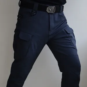 Softshell Waterproof <strong>Windproof</strong> Drawstring Casual Winter Men's Fleece Thickened Wear-resistant Seamless Polyester/Cotton <strong>Pants</strong> - Product Image 4